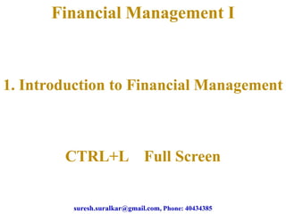 Introduction to financial management