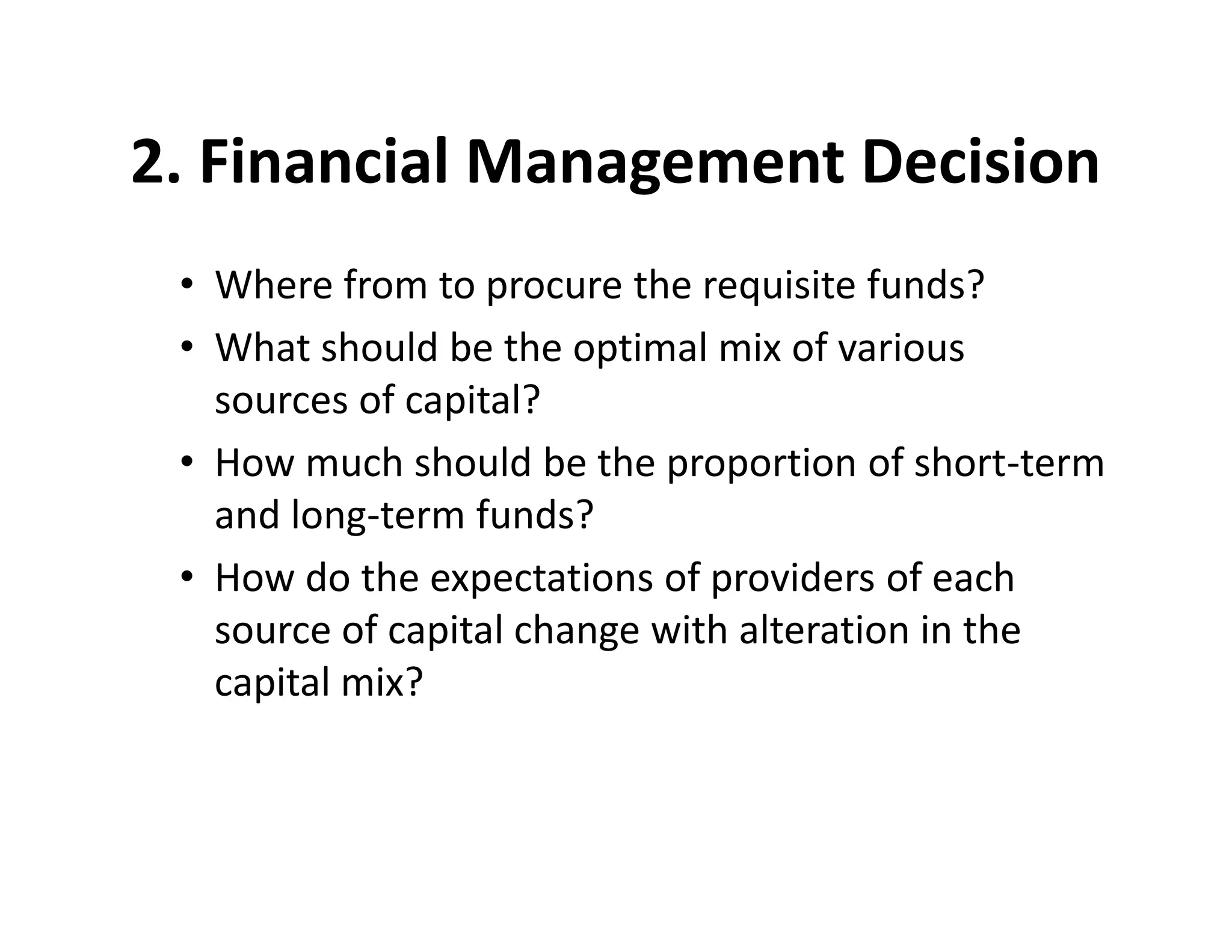 Financial Management Involves Decisions About Which Of The Following Introduction to financial management | PPT