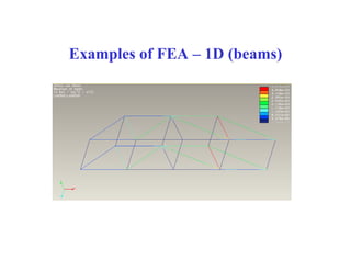 Examples of FEA – 1D (beams)

 
