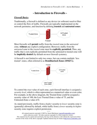 Introduction to firewalls | PDF