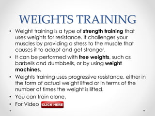 Weight Training Explained Introduction to fitness training | PPT