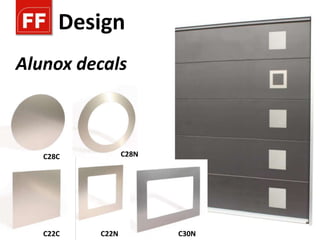 Design
Alunox decals



   C28C          C28N




   C22C   C22N          C30N
 