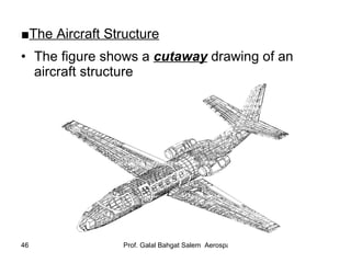 ■ The Aircraft Structure The figure shows a  cutaway  drawing of an aircraft structure 