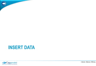 INSERT DATA

              | Sector, Alliance, Offering
 