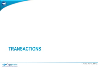 TRANSACTIONS

               | Sector, Alliance, Offering
 