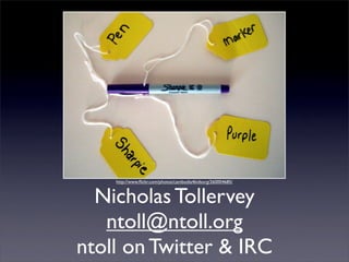 http://www.ﬂickr.com/photos/cambodia4kidsorg/260004685/



  Nicholas Tollervey
   ntoll@ntoll.org
ntoll on Twitter & IRC
 
