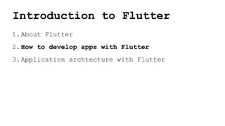 Introduction to flutter | PPT