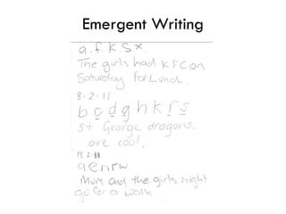 Emergent Writing
 