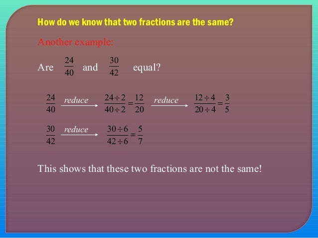 introduction to fractions and concepts 24 40 in simplest form