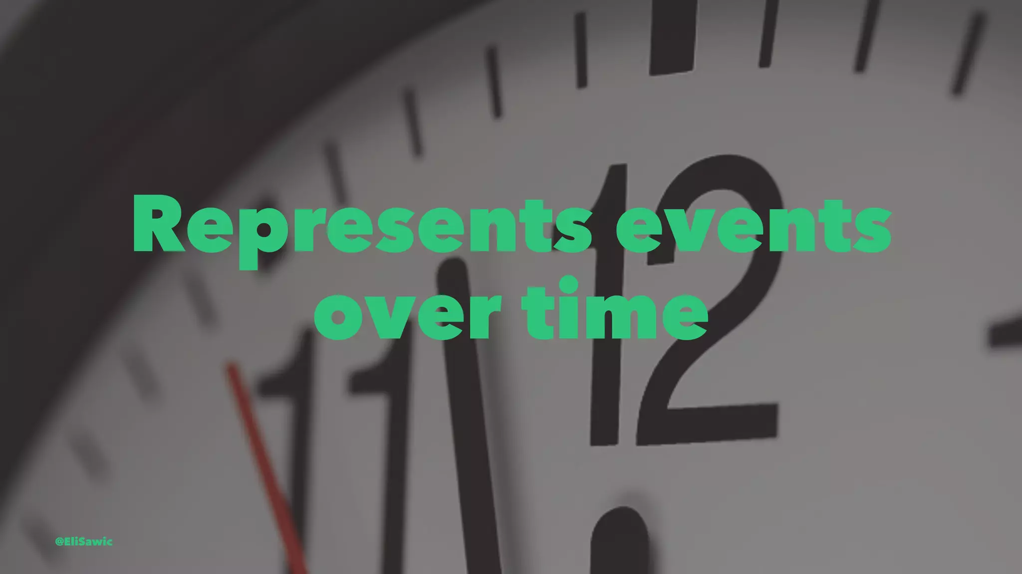 Represents events over time @EliSawic 