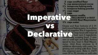 Imperative
vs
Declarative
@EliSawic
 