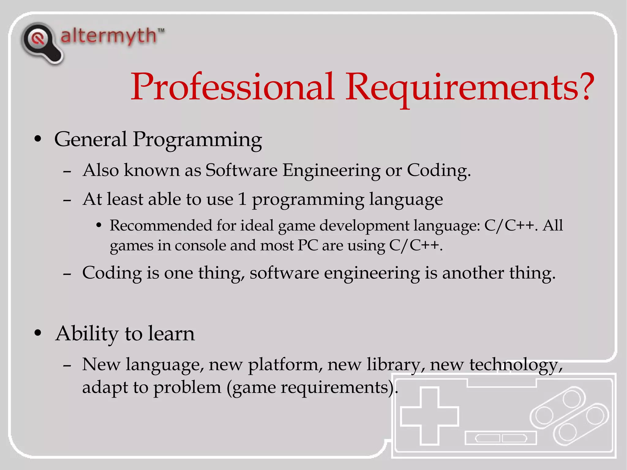 Introduction To Game Programming | PPT
