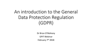 Introduction to gdpr | PDF