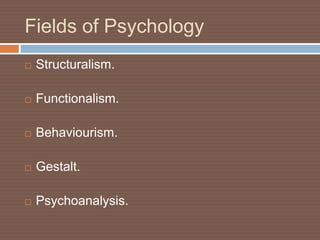 Introduction to general psychology