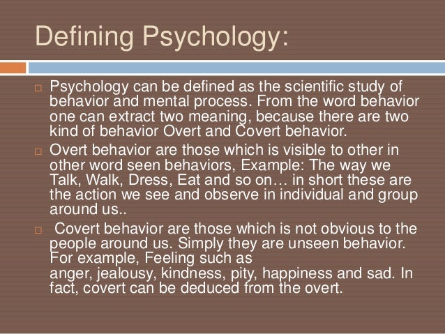 How to Define Psychology