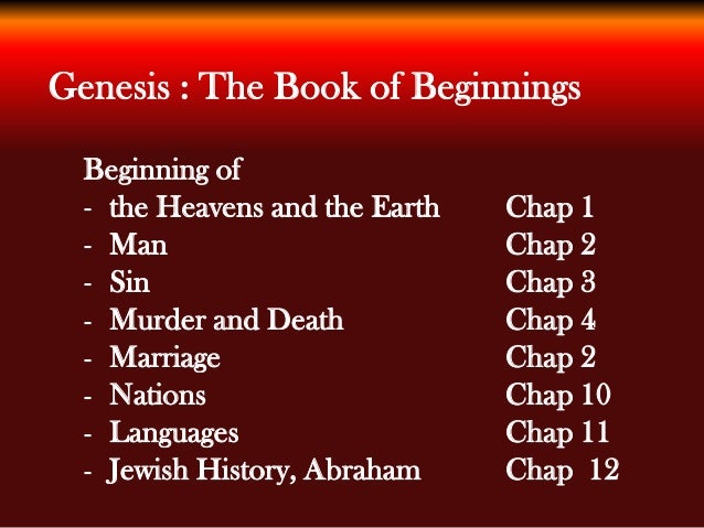 Introduction To Genesis Part I
