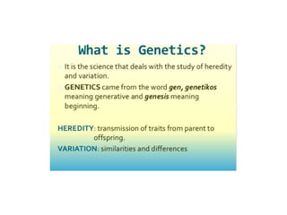 Introduction to genetics