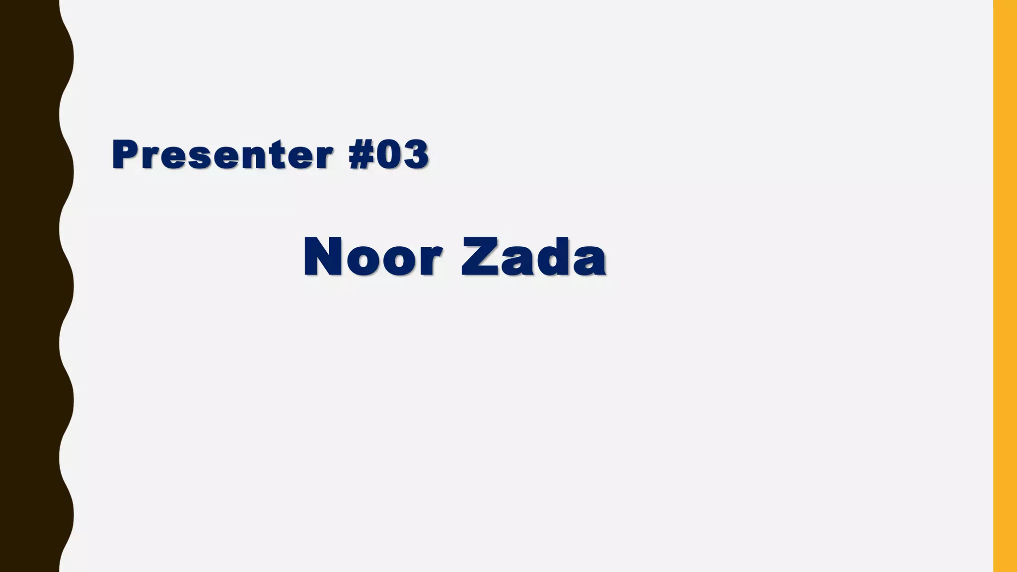 Presenter #03
Noor Zada
 