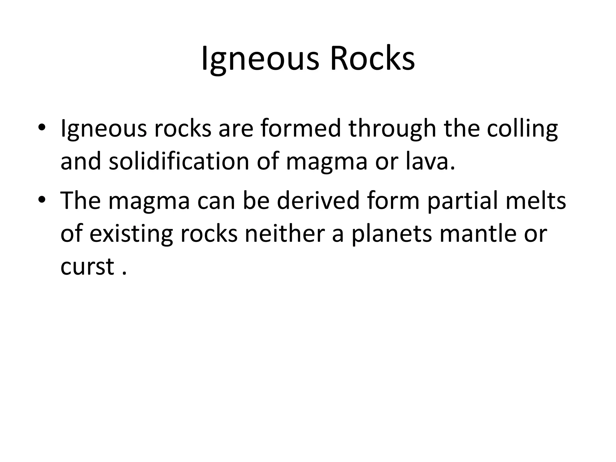 Introduction to Geochemistry of Igneous Rocks | PPTX
