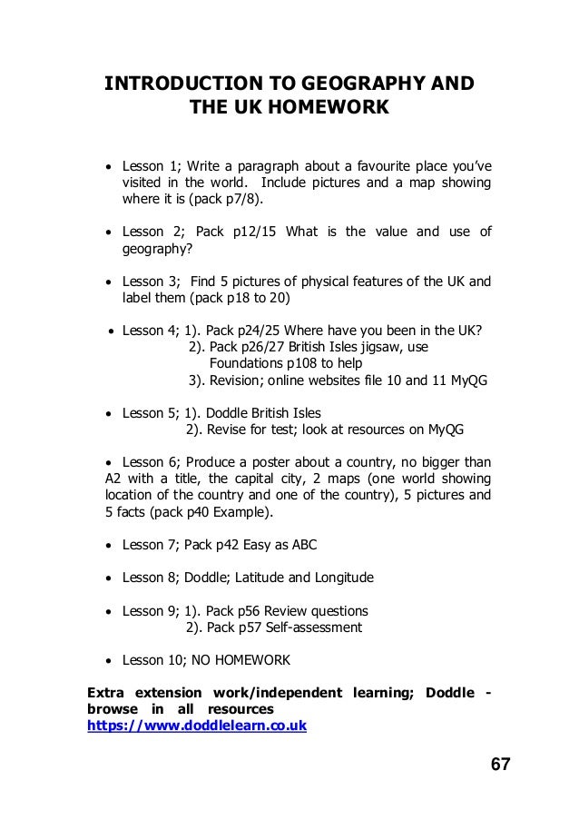 Geography homework answers