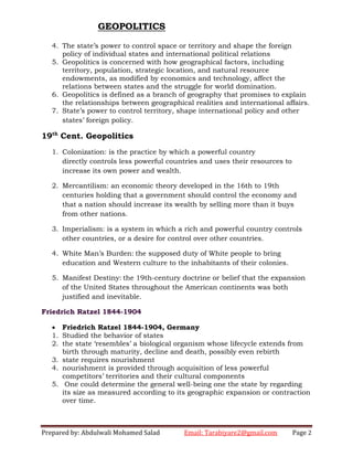 Introduction to geopolitics | PDF
