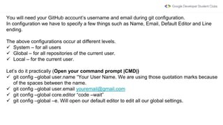 Github Configuration Examples Introduction to git and Github | PPTX