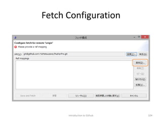 Fetch Configuration
Introduction to Github 104
 
