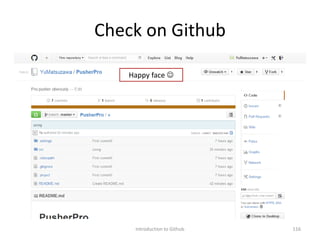 Check on Github
Introduction to Github 116
Happy face 
 
