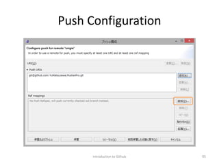 Push Configuration
Introduction to Github 95
 