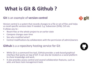 Introduction to github slideshare | PPTX