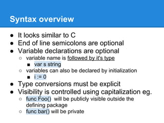 Introduction to Go programming language | PDF | Programming Languages ...