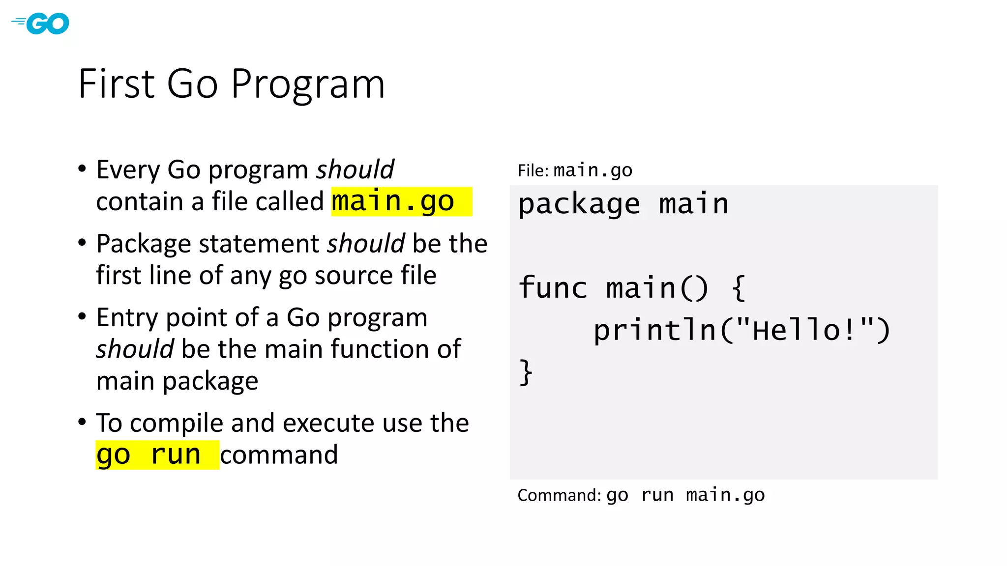 Introduction to Go | PPTX