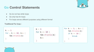 Introduction to go lang | PPTX