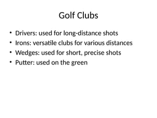 Introduction to Golf PowerPoint Presentation | PPTX