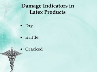 Damage Indicators in Latex Products Dry Brittle Cracked 