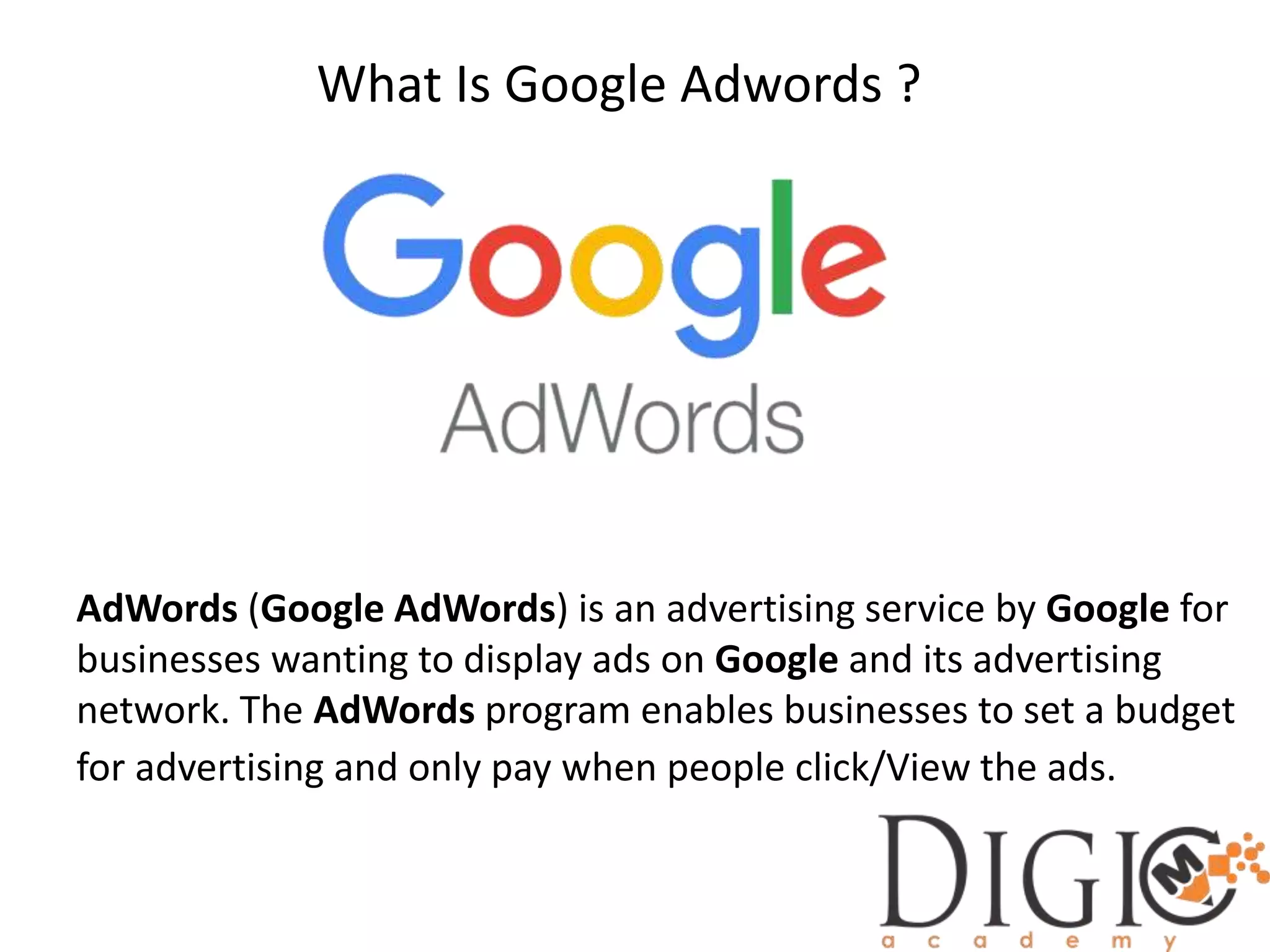 Introduction to google adwords | PPT