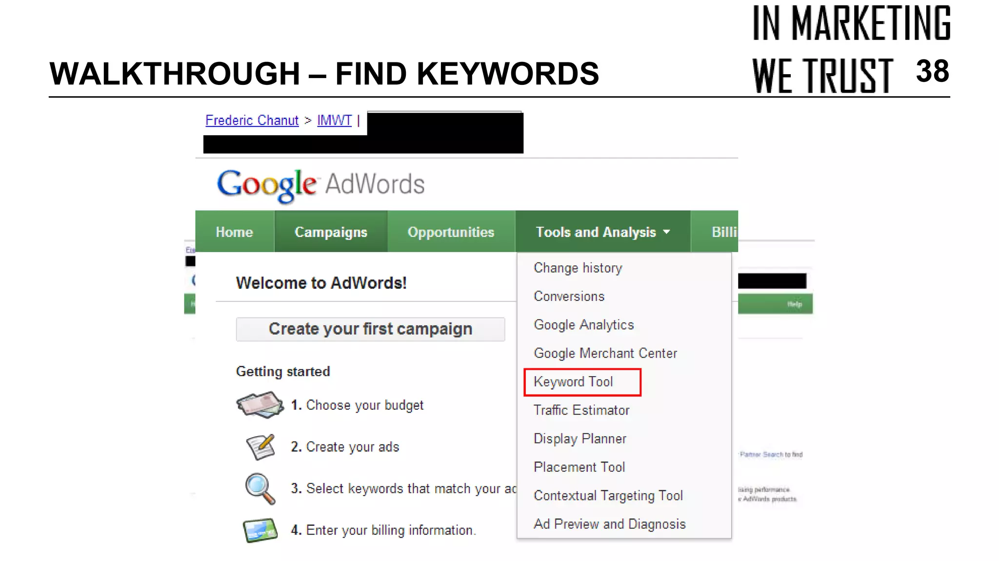 WALKTHROUGH – FIND KEYWORDS 38
 