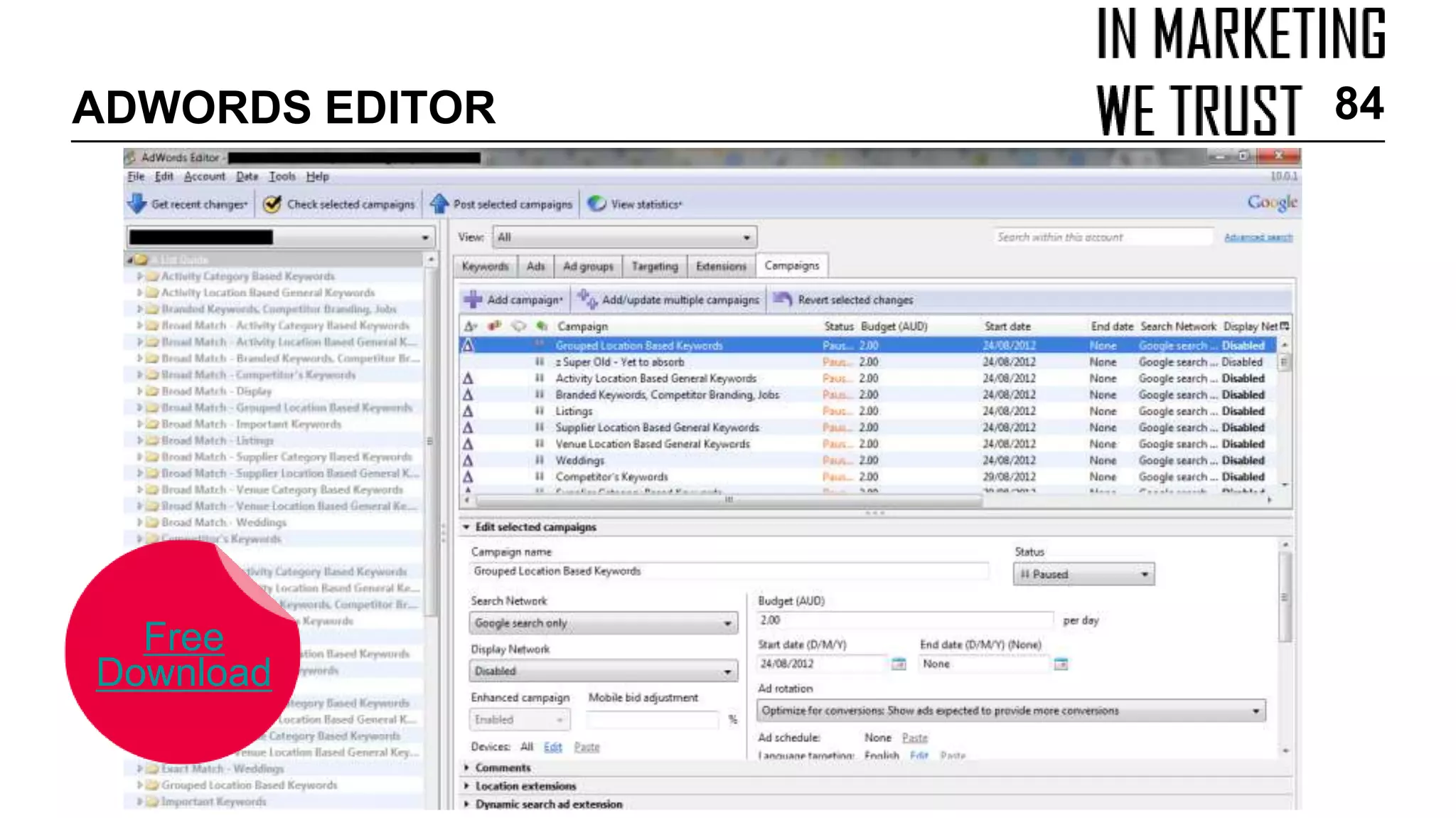 ADWORDS EDITOR 84
Free
Download
 