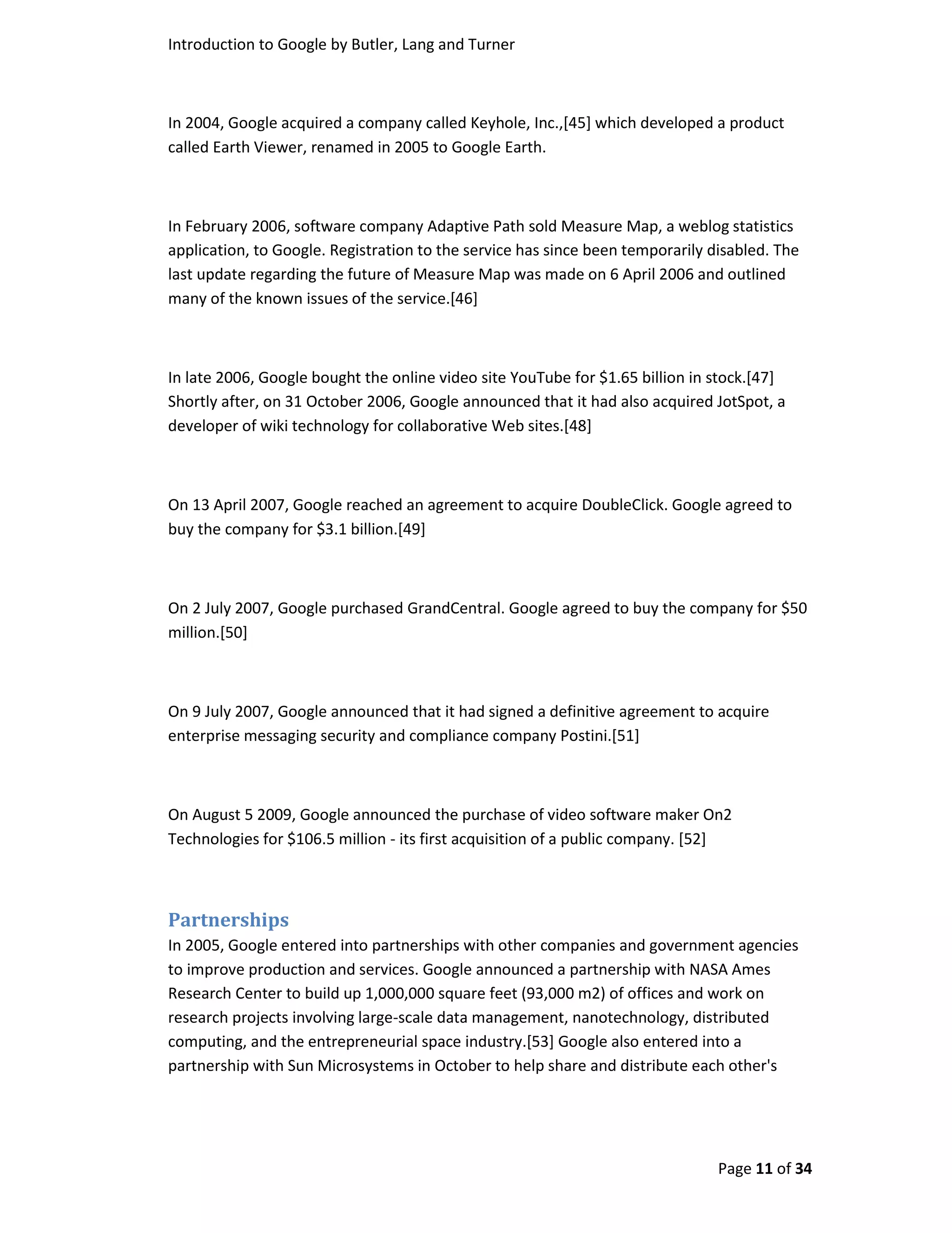 Introduction To Google By Butler, Turner And Lang Without Coverpage