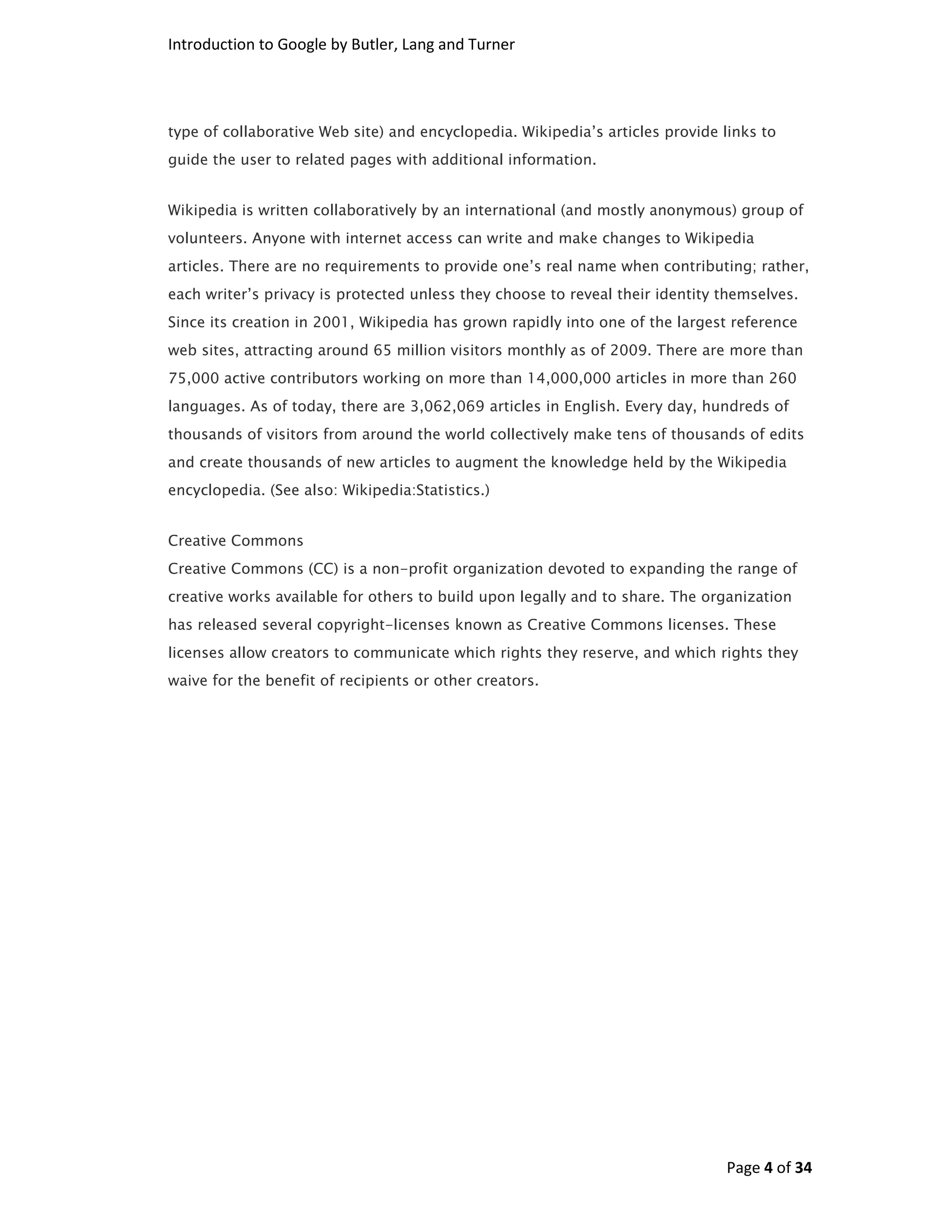 Introduction To Google By Butler, Turner And Lang Without Coverpage