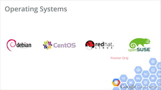 Google Cloud Platform
> Programming model for processing large data sets in a parallel and
distributed algorithms on a cluster
> diﬀer from map/reduce, one of functional programming conception, but has
the same idea, "divide and conquer"
> Proposed by Google
> Hadoop-free
MapReduce Library
https://developers.google.com/appengine/docs/python/dataprocessing/mapreduce_library
 