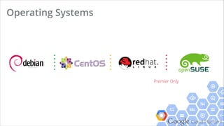 Google Cloud Platform
> map()/reduce() in Python
> map(func(elem), list) -> list
> reduce(func(elem1, elem2), list) -> elem
MapReduce in Functional Programming
>>> map(lambda x: x*2, [1,2,3,4])
[2,4,6,8]
!
>>> reduce(lambda x,y: x+y, [1,2,3,4])
10
!
PYTHON
 