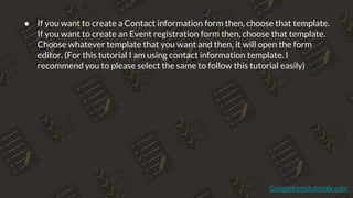 Google forms tutorial - Create a form in few minutes | PPTX