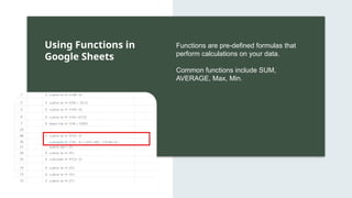Introducing google sheets and how to use it | PPT
