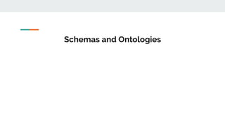 Schemas and Ontologies
 