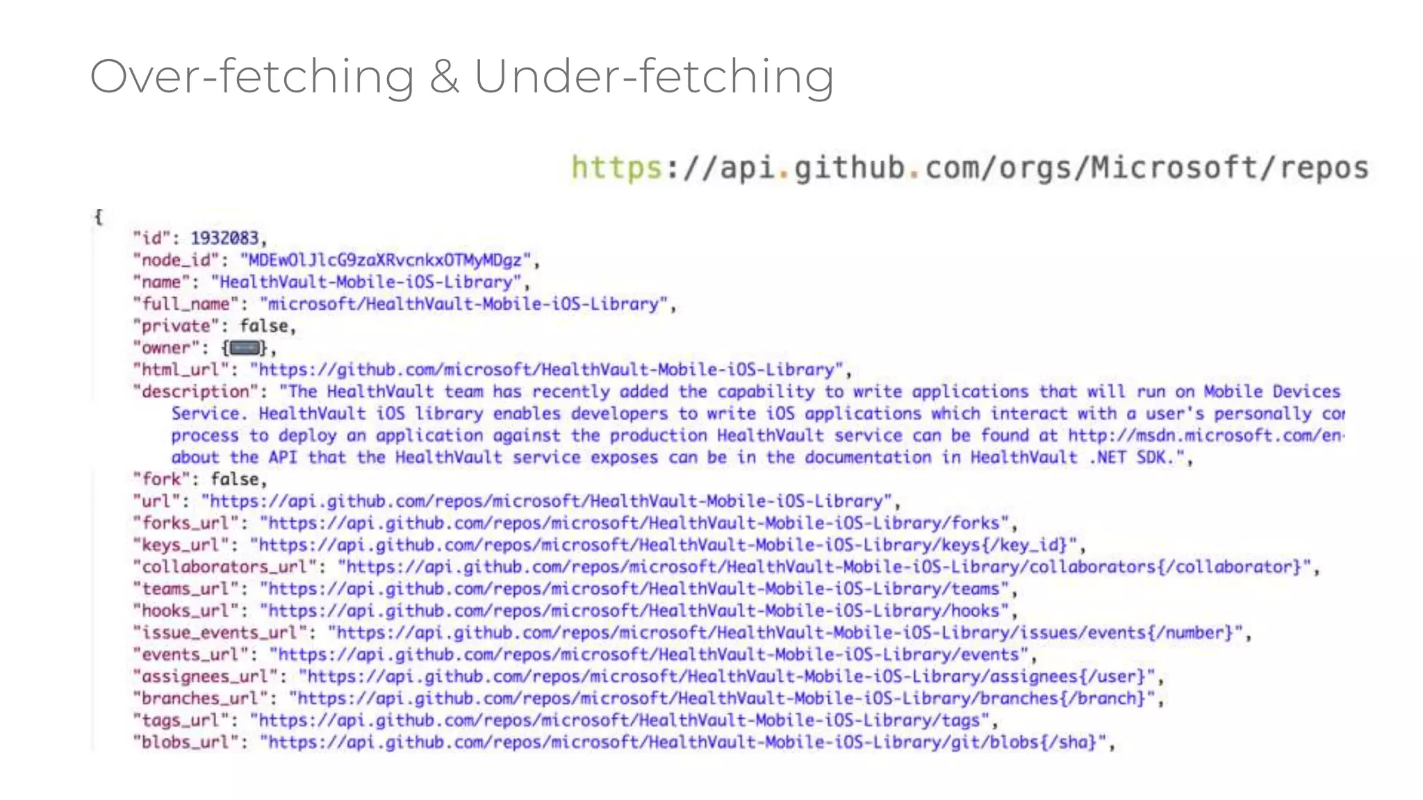 Over-fetching & Under-fetching
 