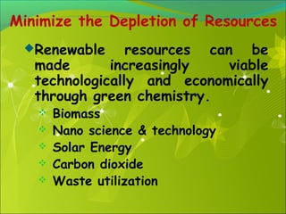 overview of green chemistry assignment slideshare