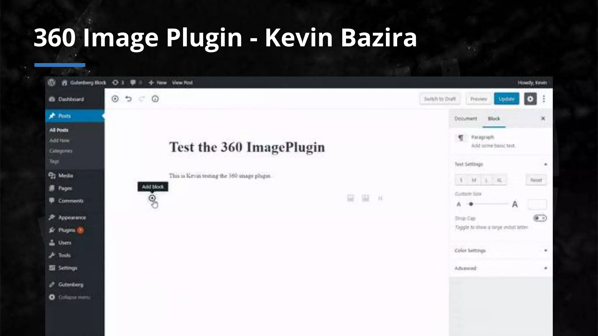 360 Image Plugin - Kevin Bazira
 