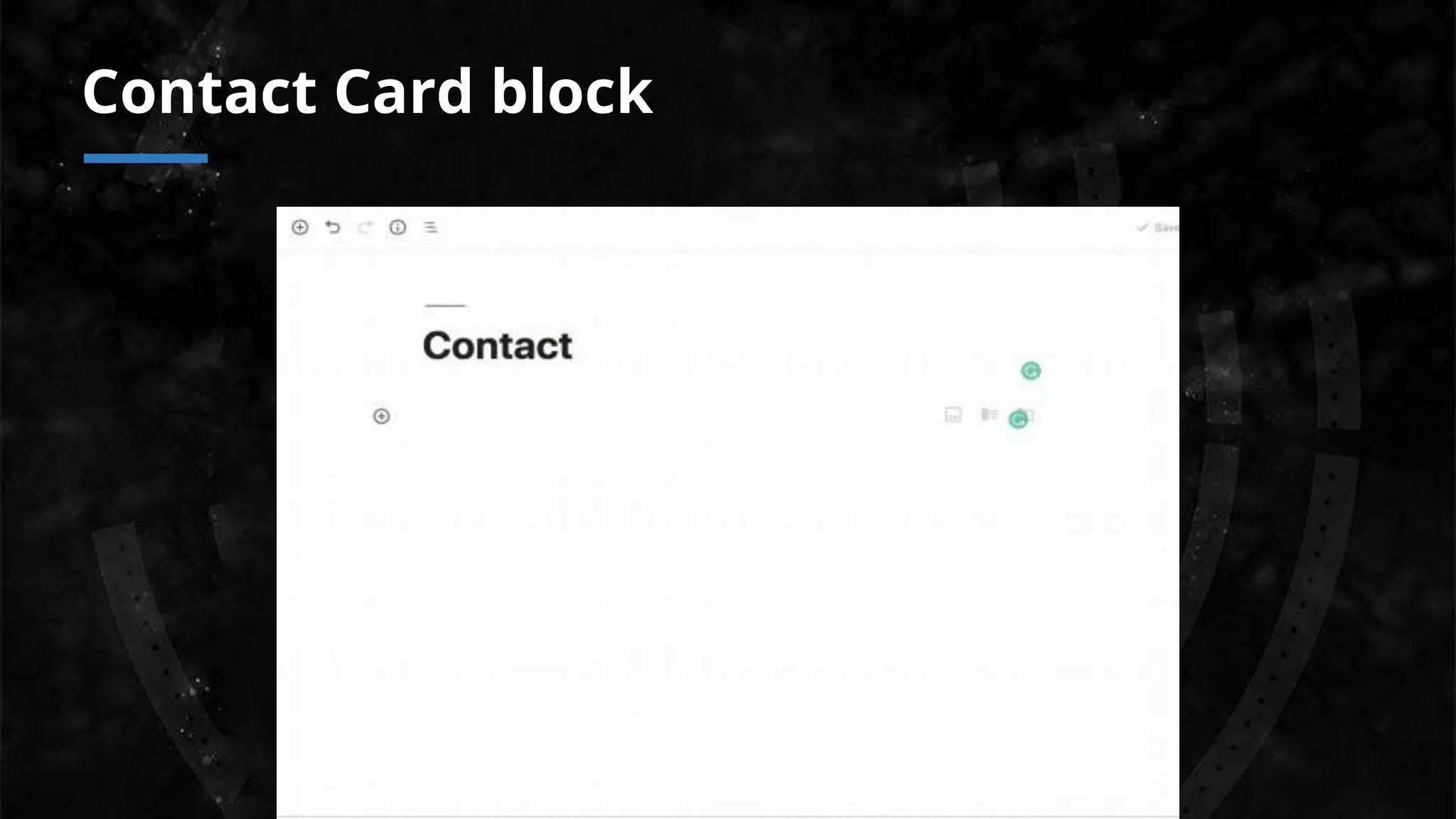 Contact Card block
 