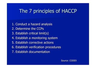 Haccp 7 Principles